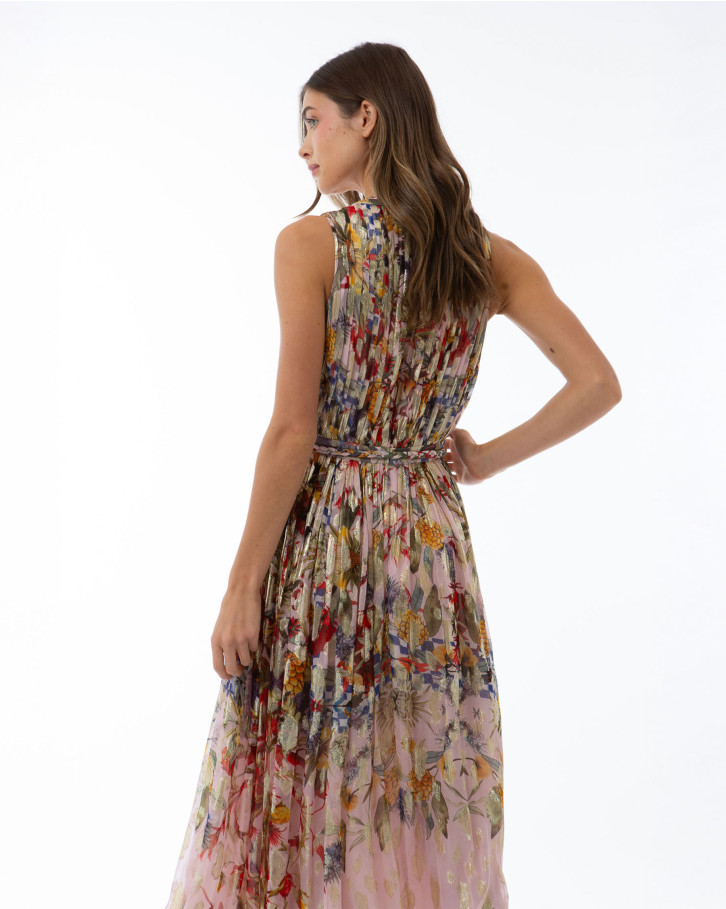 Garnet Blossom Long Dress