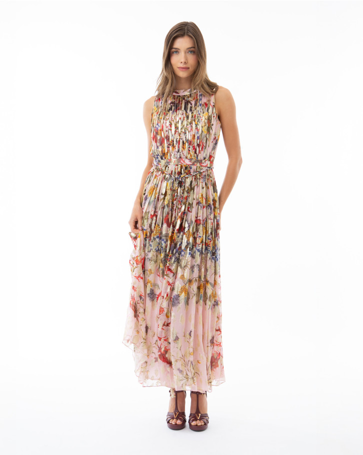 Garnet Blossom Long Dress
