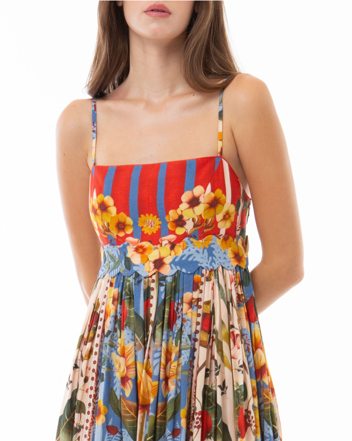 Gilded Meadow Midi Dress