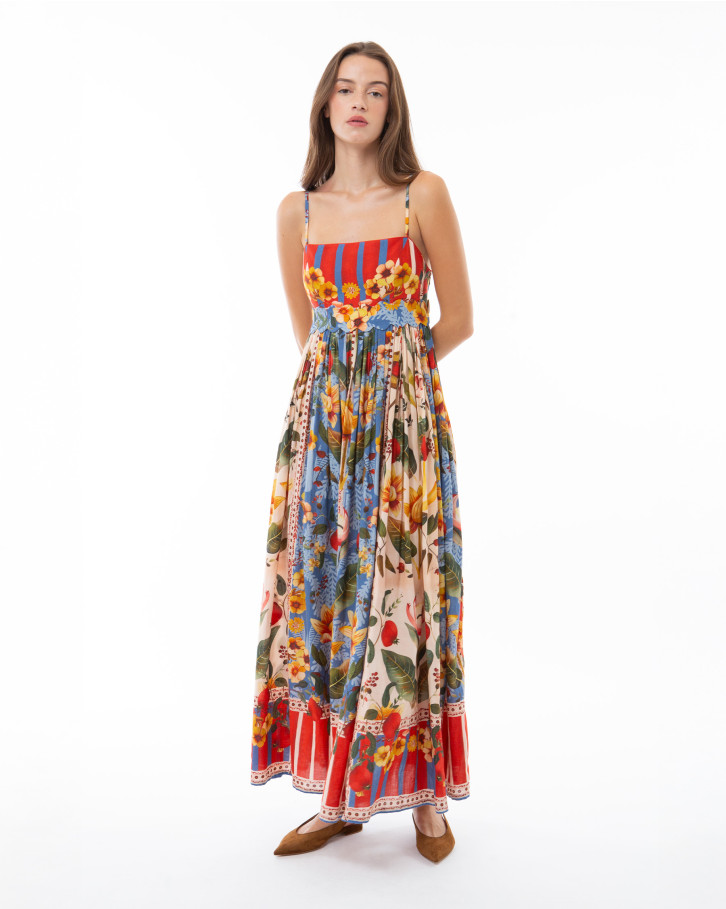 Gilded Meadow Midi Dress