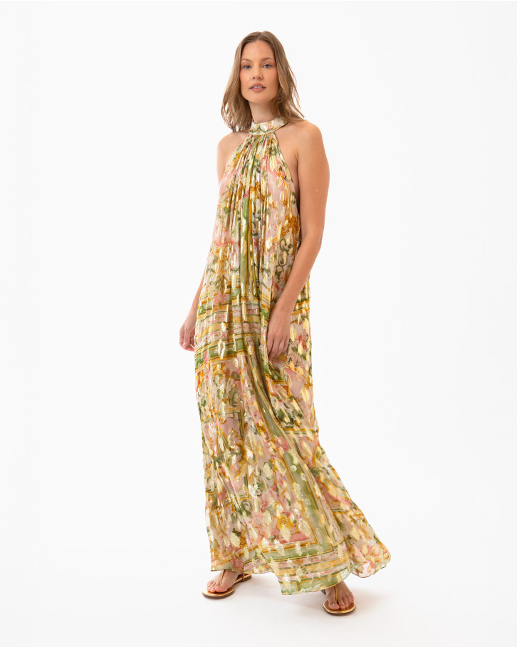 Jade Cascade Long Dress
