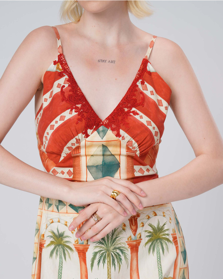 Radiant Palm Long Dress