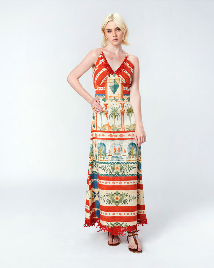 Radiant Palm Long Dress
