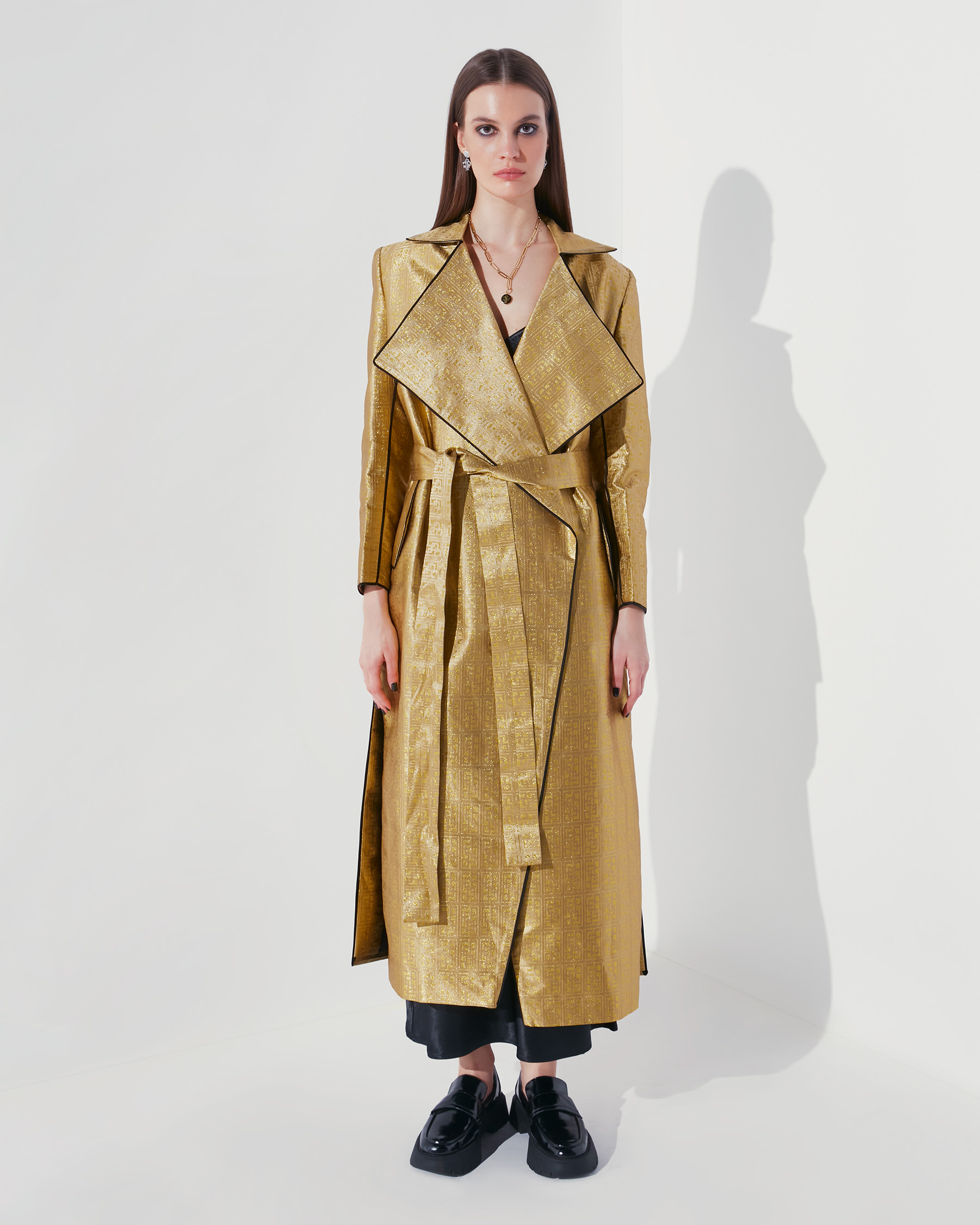 【最終値下げ】design trench coat sullen Buy Golden Monogram Trench Coat - Falguni Shane Peacock